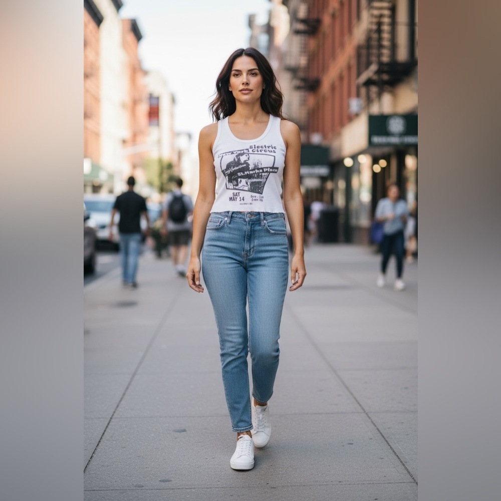 John Galt Graphic Ribbed Tank St Marks Place NYC Vintage Style
